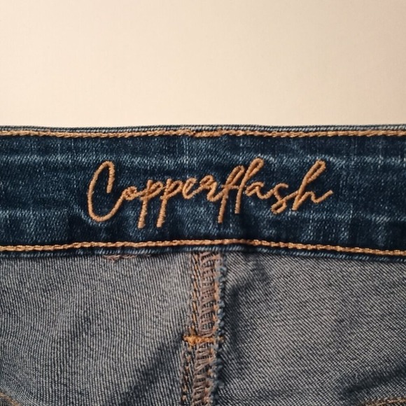 Saks Off 5th Copperflash Denim Jean Size 8 Murray Straight High Rise Lace Accent - Picture 5 of 10